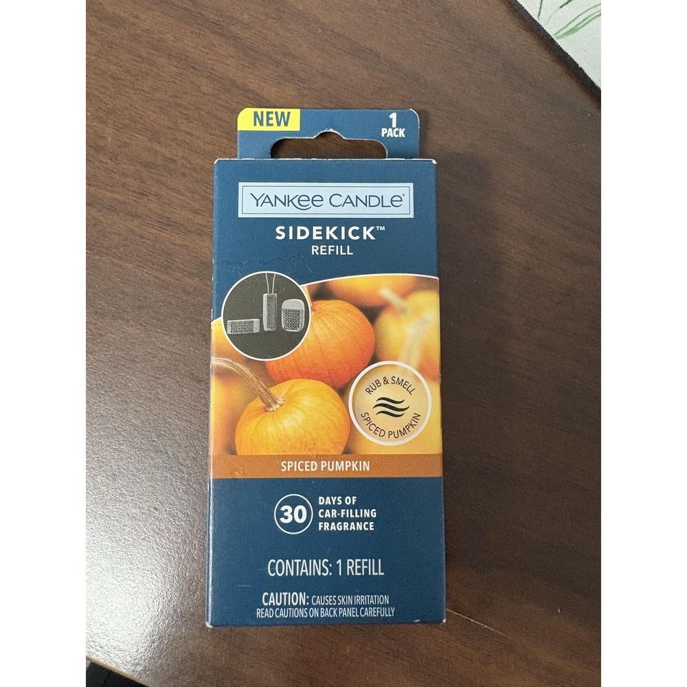 Yankee‎ Candle Sidekick Refill Spiced Pumpkin Car Air Freshener 1 Pack New Scent